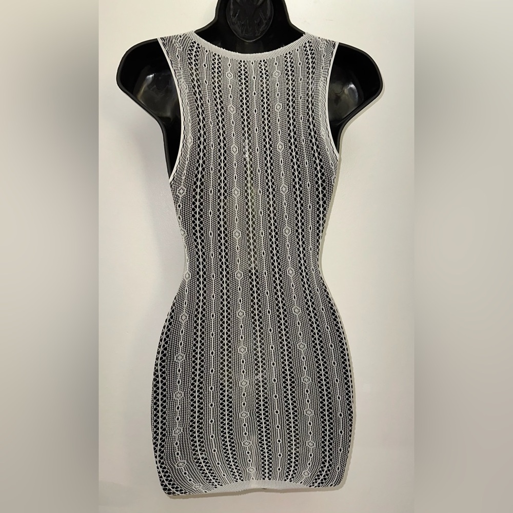 Brand New White Stretchy Sheer Sexy BodyCon Swim Cover Dress - Picture 6 of 12
